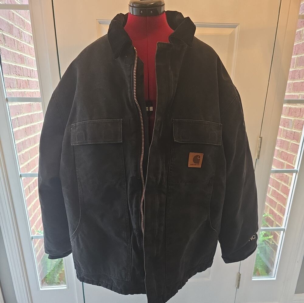 Carhartt Work/Chore Coat Jacket Size 2XL Black, quilted liner